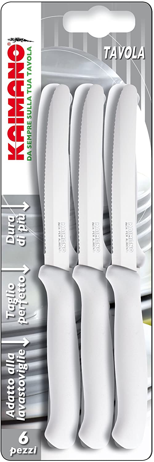 Set 6 coltelli da Tavola Bianco Italicus KAIMANO — Mondo Casalinghi